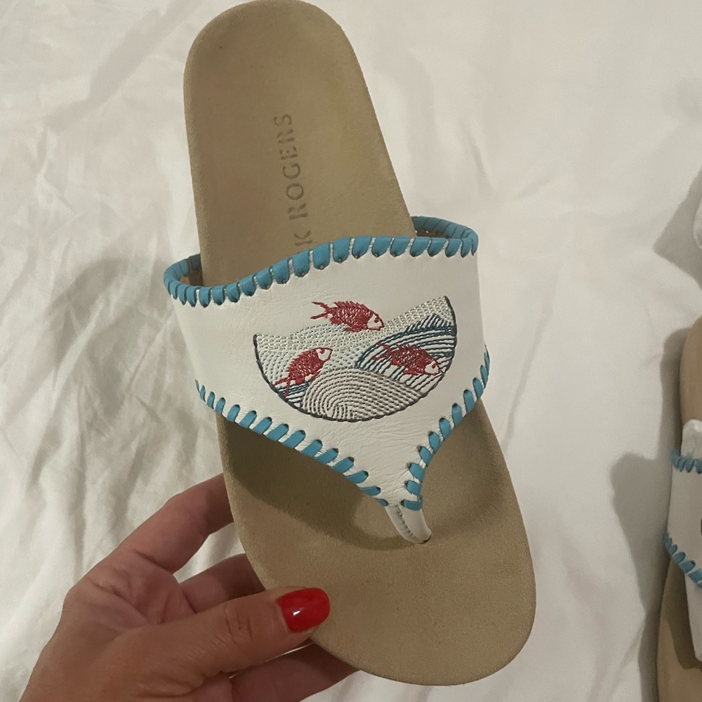 Brand new Jack Rogers comfort embroidered sandals! Never worn! Retail $148.